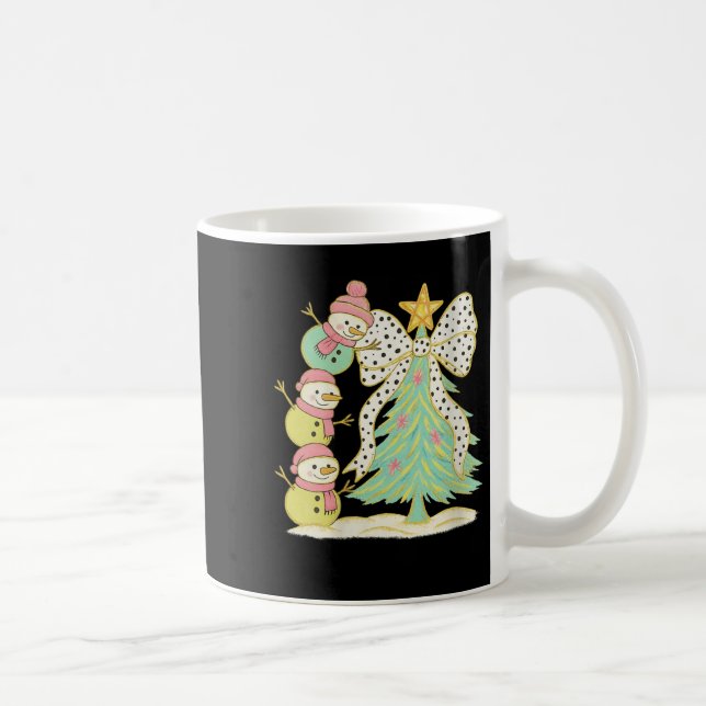 Mug Womens Preppy Coquette Christmas Snowm 2025 Funny  (Droite)