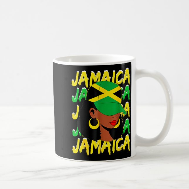 Mug Womens Proud Jamaican Afro Black Woman Jamaica Fla (Droite)