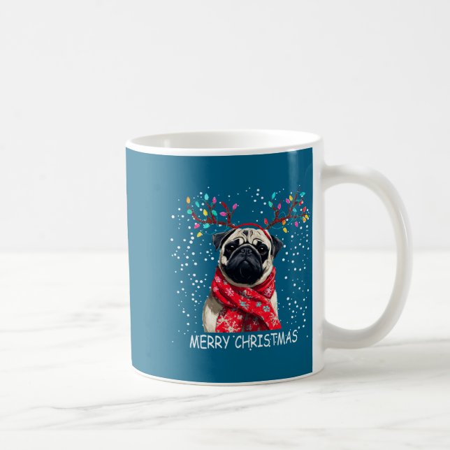 Mug Womens Pug Dog Xmas Santa Hat F Christma Long Slee (Droite)
