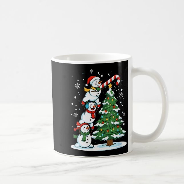 Mug Womens Snowman Candy Cane Christmas Tree Winter Fu (Droite)