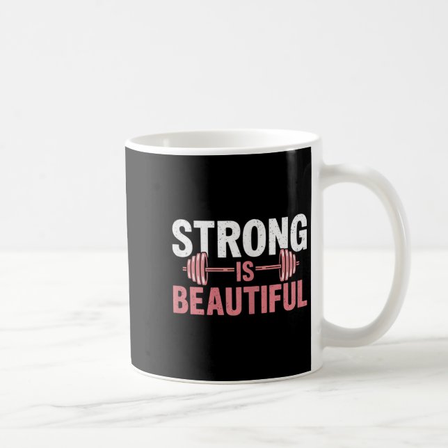 Mug Womens Strong Is Beautiful Gym Fitness Motivationa (Droite)