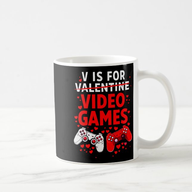 Mug Women's V Is For Video Games Funny Valentines Game (Droite)