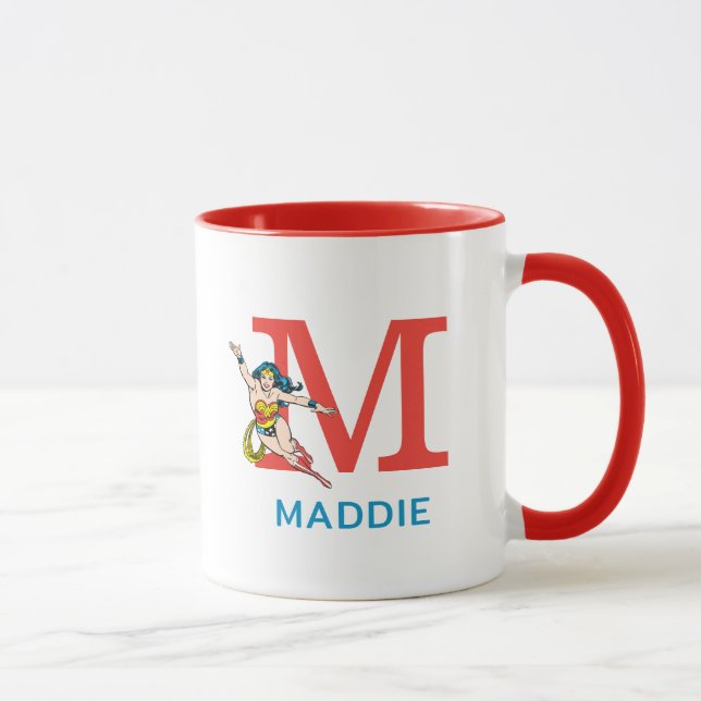 Mug Wonder Woman Flying | Ajouter votre monogramme et  (Droite)