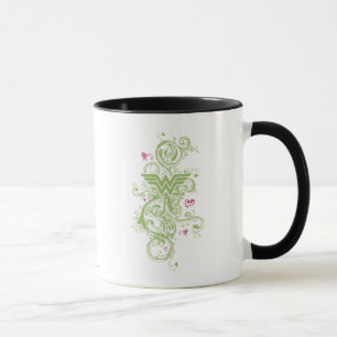 Mug Wonder Woman Green Swirls Logo