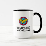 Mug Wonder Woman | Logo Cercle & Etoiles<br><div class="desc">Utilisez ce cool Wonder Woman tasse avec fierté ou cadeau à cet enseignant spécial.</div>