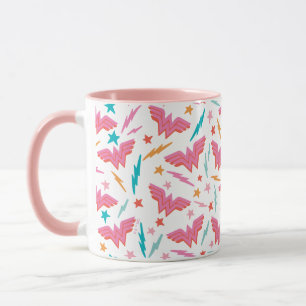 Mug Wonder Woman Logo Rose et Motif Éclair