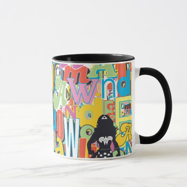 Mug Wonder Woman Texte Collage (Droite)