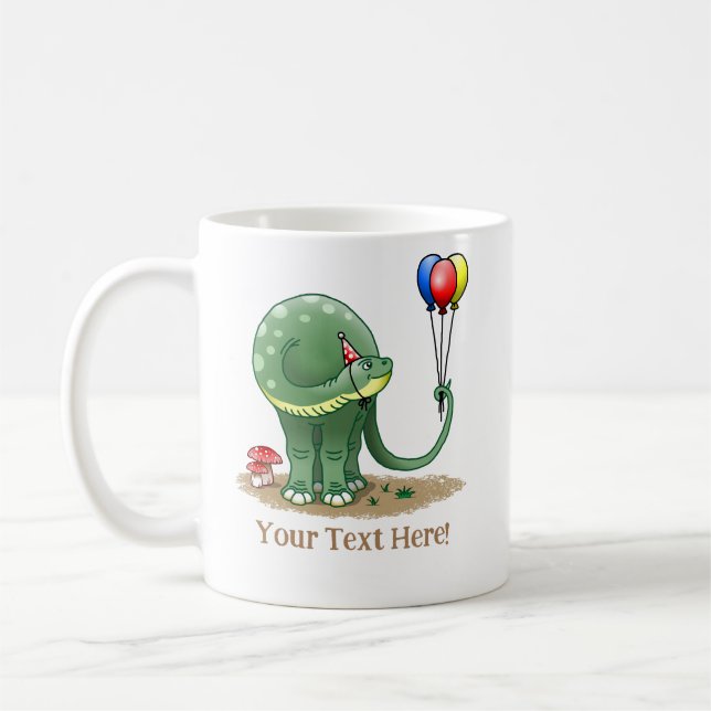 Mug Wonderful Dinosaur Holding the Birthday Balloons (Gauche)