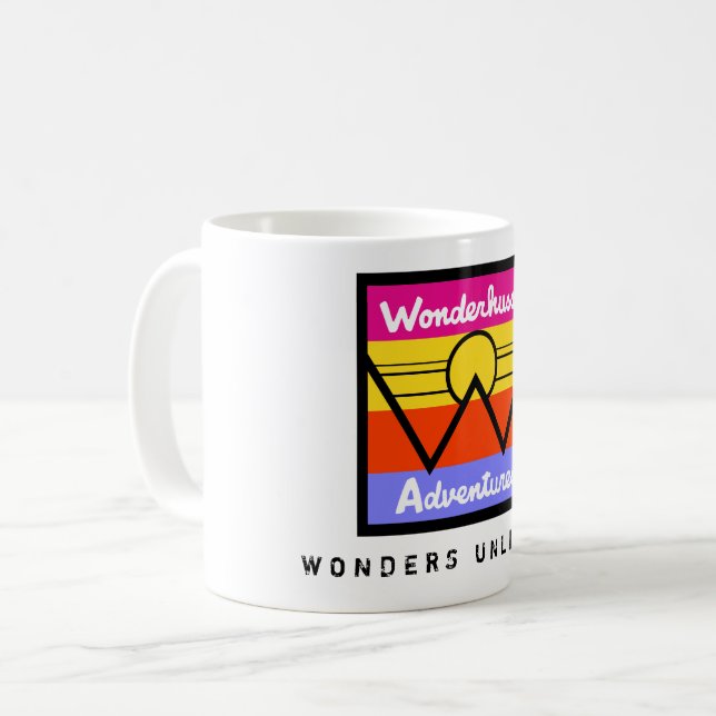 Mug Wonderhussy Adventures Sunset Mountain Logo (Devant gauche)