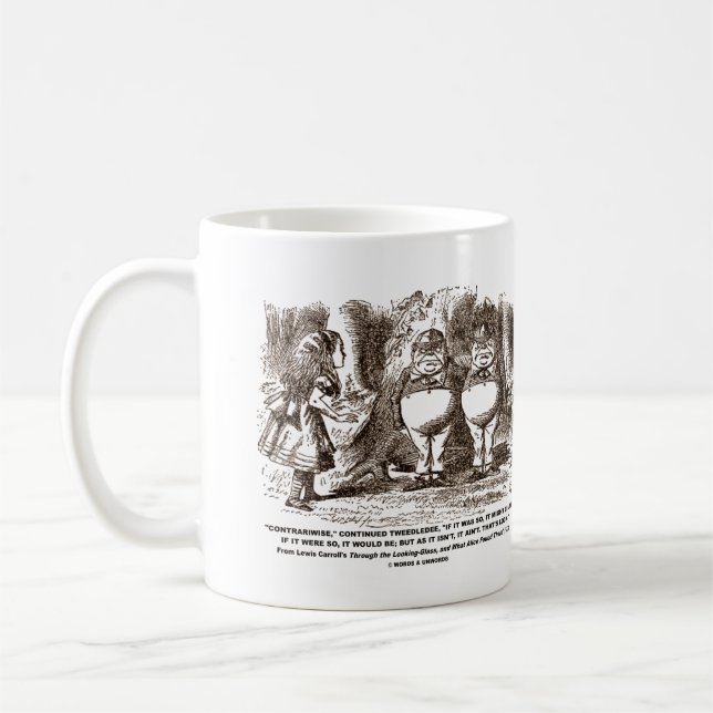 Mug Wonderland Alice Tweedledum Tweedledee Logic Qte (Gauche)