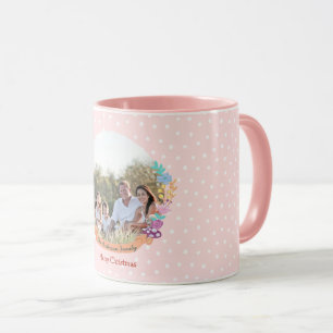 Mug Wonderland cat fleurs courre Xmas photo rose