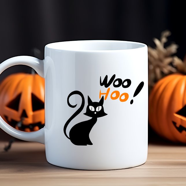 Mug Woo Hoo! Chat Noir Halloween (Créateur téléchargé)
