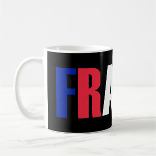 Mug Word FRANCE dans drapeau tricolore du pays