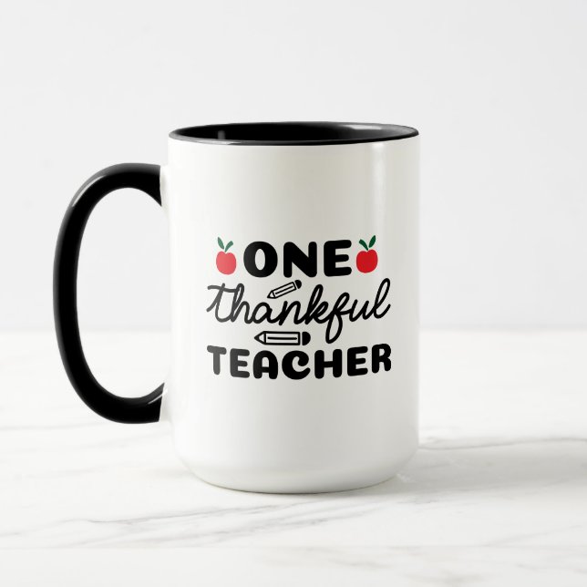 Mug Wordart d'un enseignant reconnaissant (Gauche)