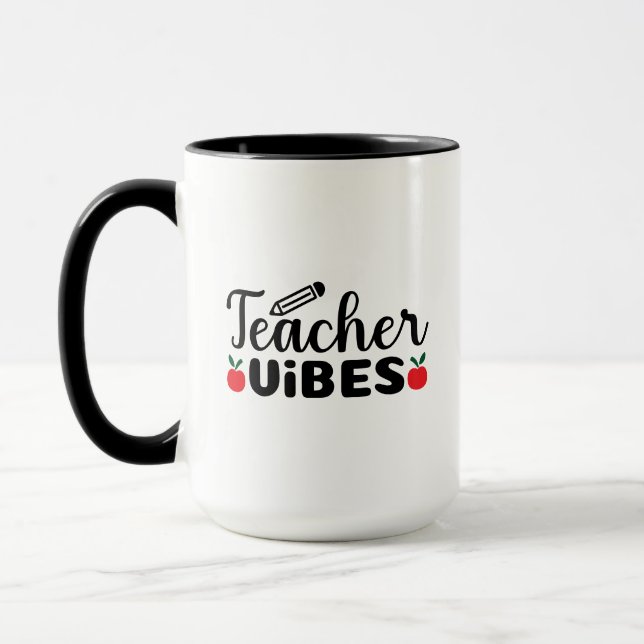 Mug Wordart Teacher Vibes (Gauche)