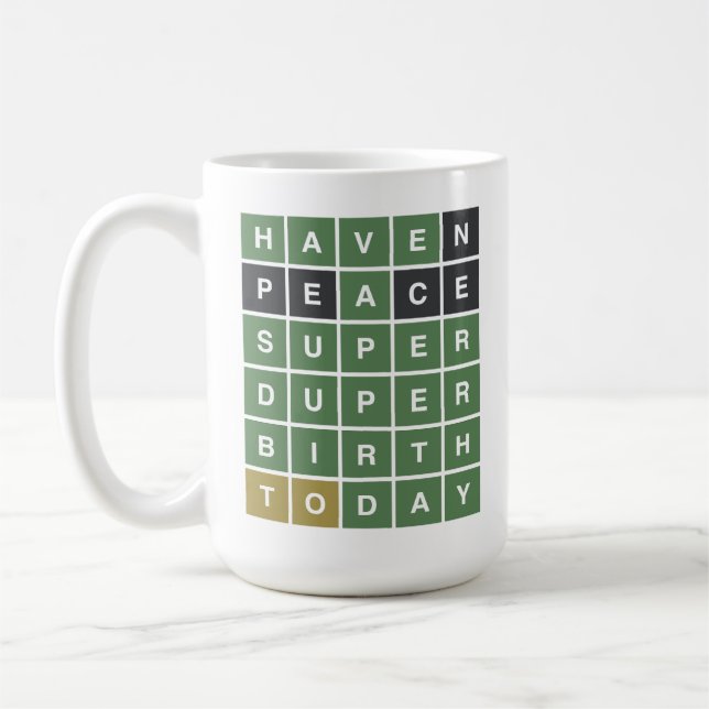 Mug WORDLE Birthday. Avoir Un Anniversaire Super Duper (Gauche)