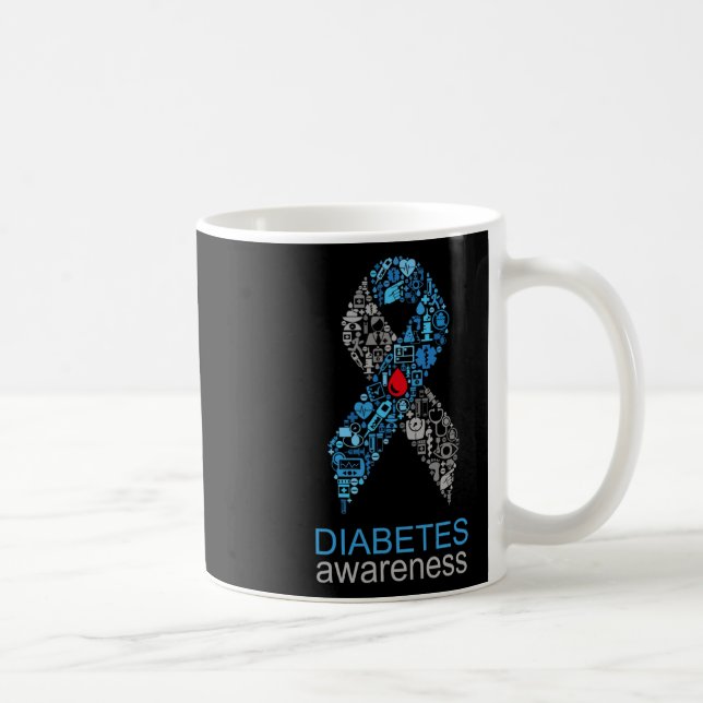 Mug World Diabetes Day Diabetes Awareness Ribbon  (Droite)
