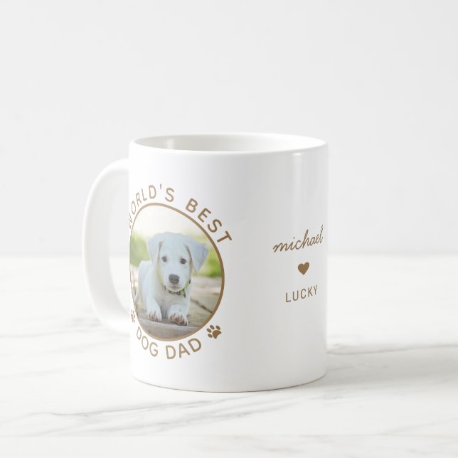Mug World's Best Dog Dad Gold Personalized (Devant gauche)