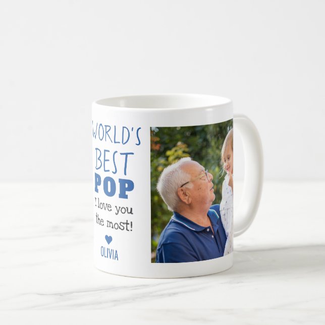 Mug World's Best Pop Love You Most 2 Photo Collage (Devant droit)