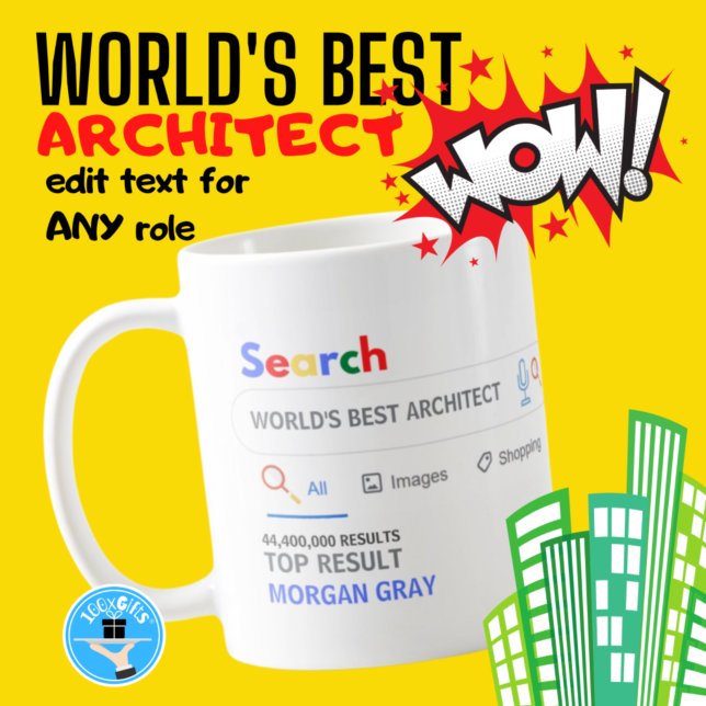 Mug WORLDS MEILLEUR ARCHITECTE Funny Top Résultat de r (Créateur téléchargé)
