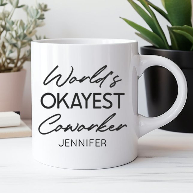 Mug World's Okayest Coworker Funny Humour Nom personna (Créateur téléchargé)