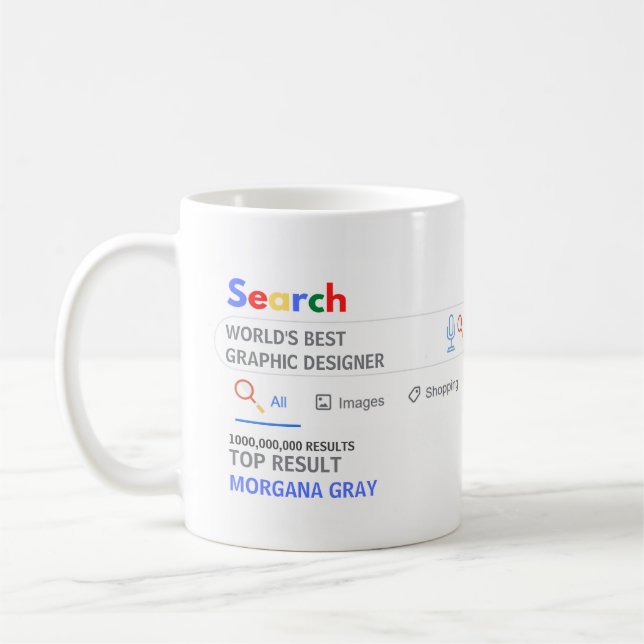 Mug WORLLDS MEILLEUR GRAPHIQUE DESIGNER Nouveauté Résu (Gauche)
