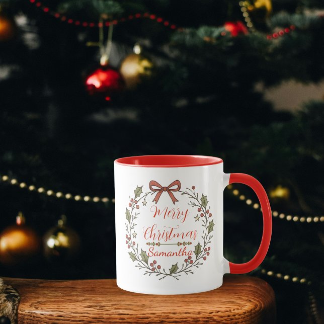 Mug Wreath "Joyeux Noël" (Créateur téléchargé)
