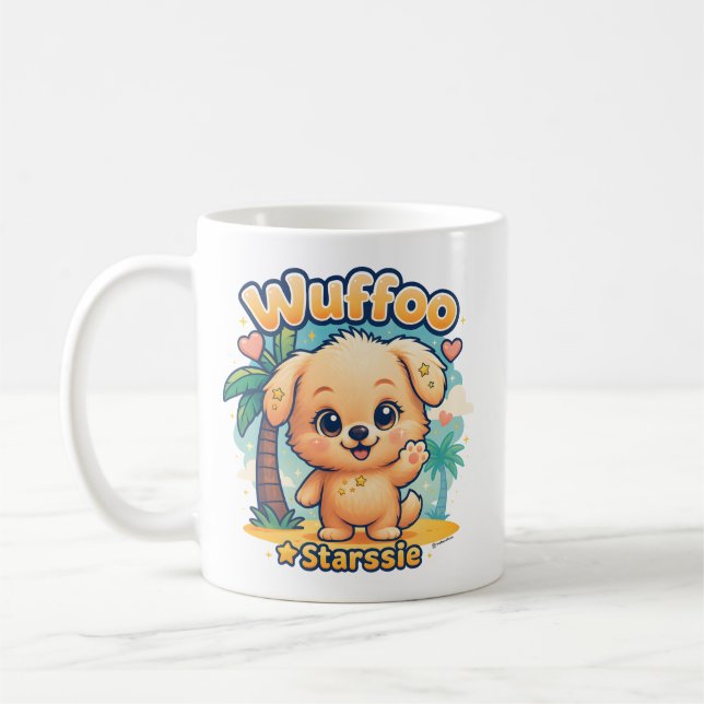 Mug Wuffoo Starssie Kawaii Chien Île Tropicale (Gauche)