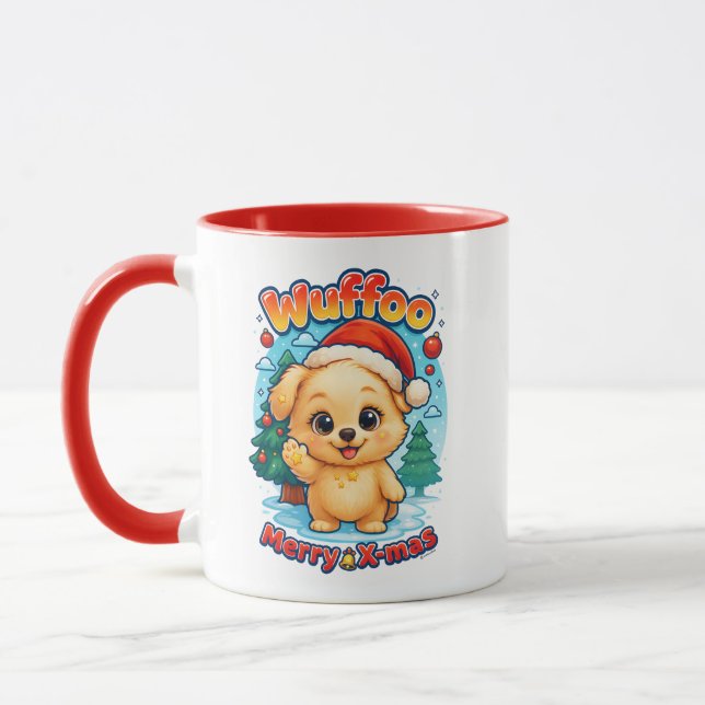 Mug Wuffoo Starssie Merry X-mas Kawaii 3D Holiday (Gauche)