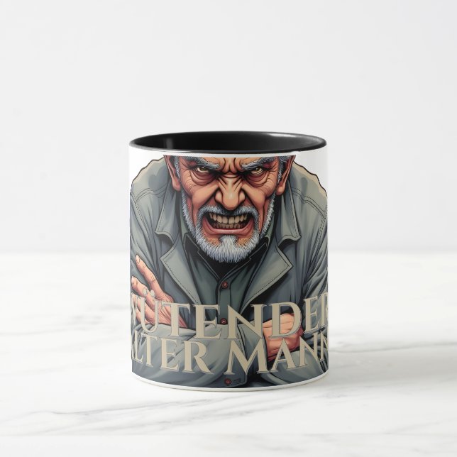 Mug Wütender Alter Mann - Dessin-Illustration (Centre)