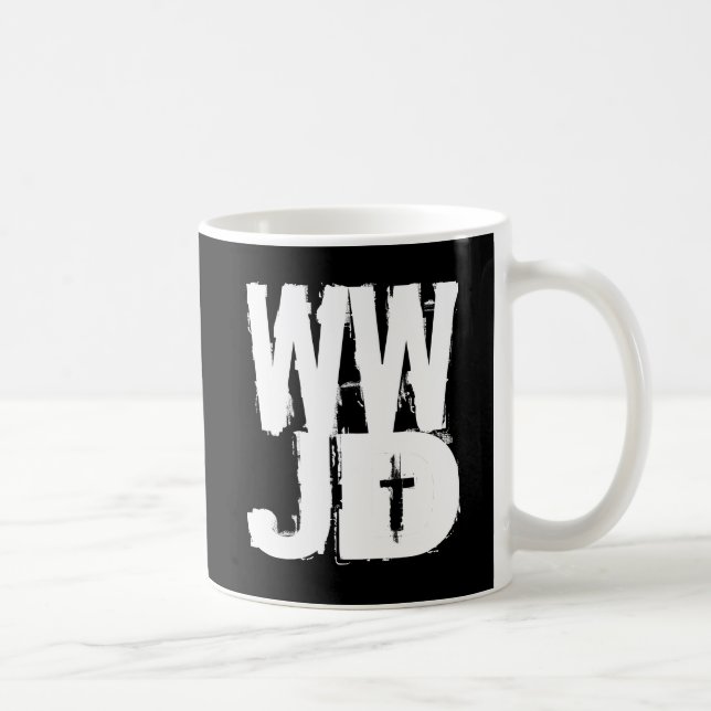 Mug WWJD ce qui Jésus ferait (Droite)