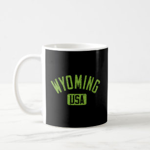 Mug Wyoming États-Unis Arrière Texte Perdu Lime Vert P