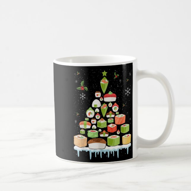 Mug Xmas Japanese Sushi Christmas Tree Holiday Pajama  (Droite)