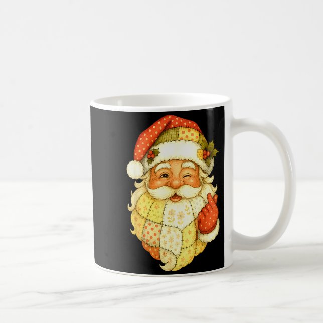 Mug Xmas Patchwork Santa Claus Christmas Funny Mens Wo (Droite)
