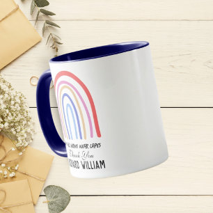 Mug Xmas Rainbow Watercolor Enseignant Merci bleu