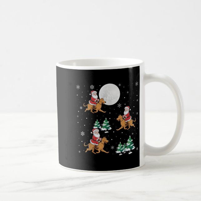 Mug Xmas Tree Père Noël équitation Irlandais Wolfhound (Droite)