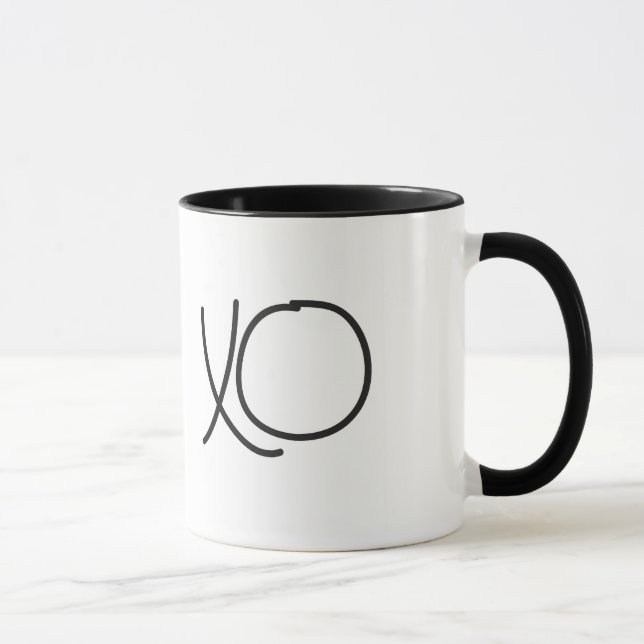 Mug XO - étreintes et baisers - typographie (Droite)