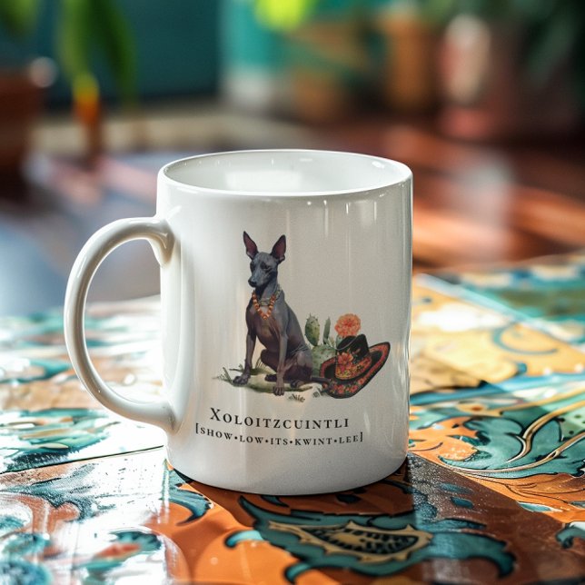 Mug Xoloitzcuintli | Aquarelle mexicaine Chien sans ch (Créateur téléchargé)