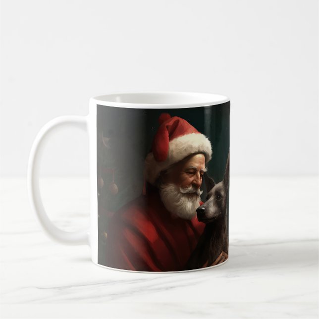 Mug Xoloitzcuintli avec Noël Festif du Père Noël (Gauche)