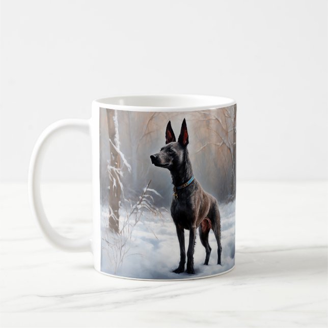 Mug Xoloitzcuintli Qu'il neige Noël (Gauche)