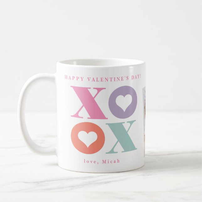 Mug Xoxo Cœur Joyeuse Saint-Valentin Deux Photos (Gauche)