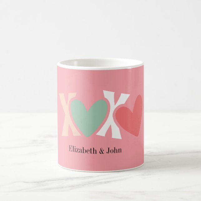 Mug "XOXO" coloré de la Saint-Valentin (Centre)