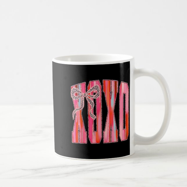 Mug Xoxo Leopard Bow Funny Valentine's Day Coquette Nk (Droite)