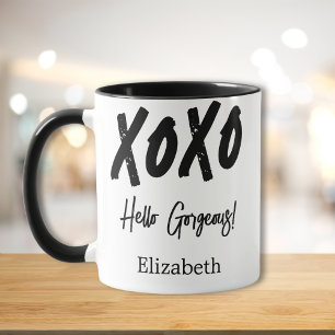 Mug XOXO Personnalisé Bonjour belle Saint Valentin