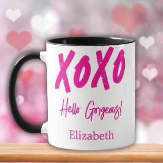 Mug XOXO personnalisé Bonjour Magnifique Saint-Valenti