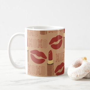 Mug XOXO, Red Lipsticks et Kisses Motif
