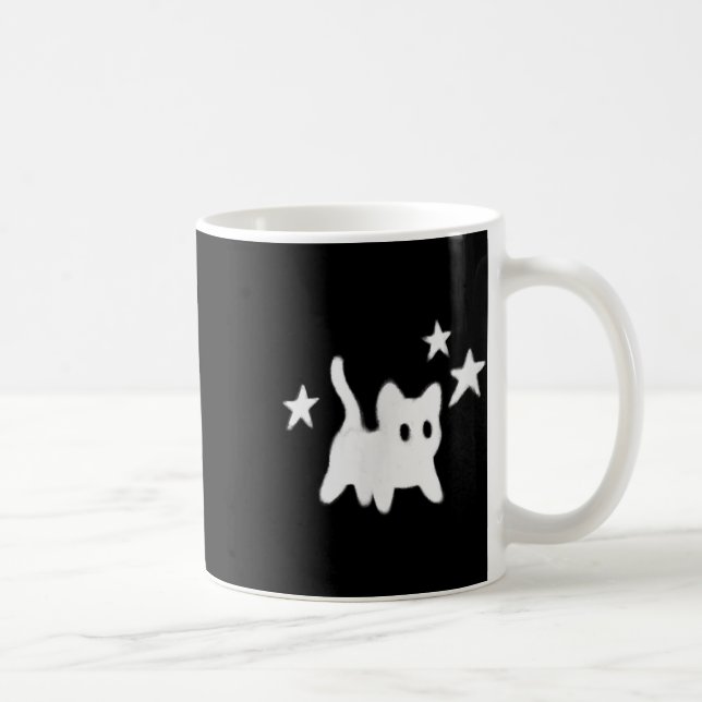 Mug Y2k 90s Scary Tomcat Chat est effrayé sous étoile (Droite)