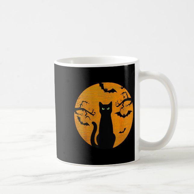 Mug Y Christmas Cat Costume Retro Cat Moon Black Cat  (Droite)