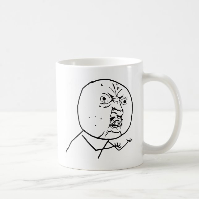 Mug Y fâché U aucun visage (Droite)