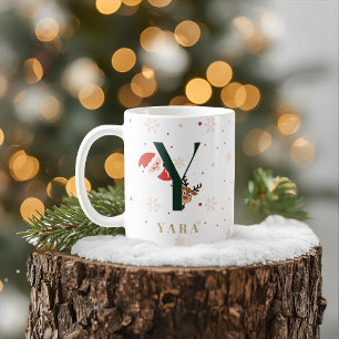 Mug Y personnalisé avec monogramme de Noël